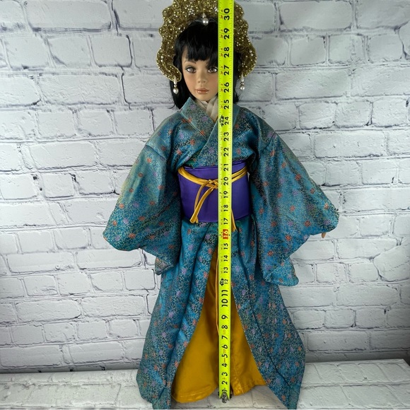 Rare Vintage Pat Dezinski Mei Su Asian Porcelain Doll Articulated Head Signed - Picture 10 of 16